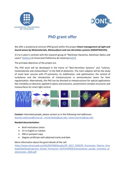 PhD Grant Offer